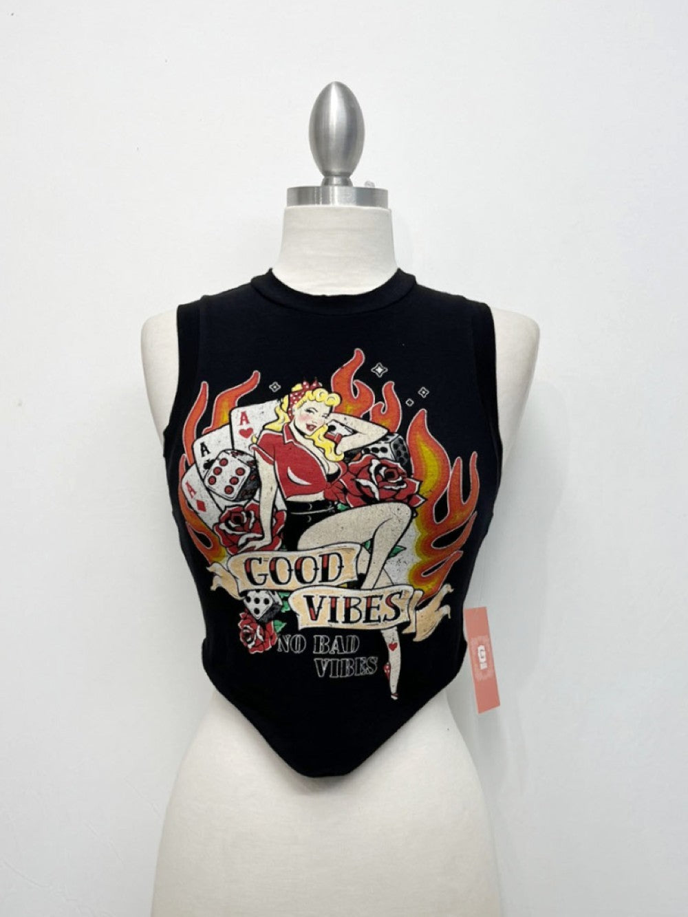 GOOD VIBES CASINO SLEEVELESS COTTON TOP