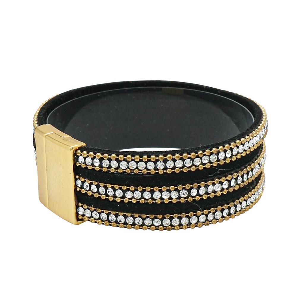 Rhinestone Three Row Bracelet