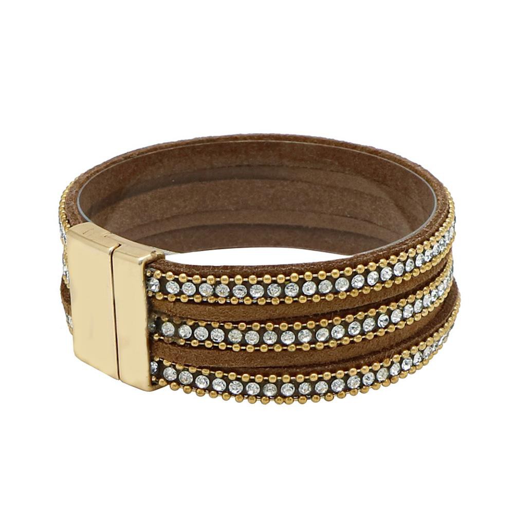 Rhinestone Three Row Bracelet