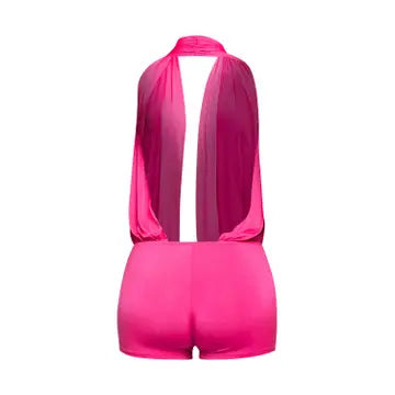 Low Rise Deep Halter Neck Romper