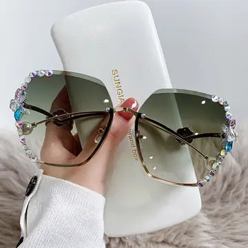 Pearl and Rhinestone Embellished Sunglasses