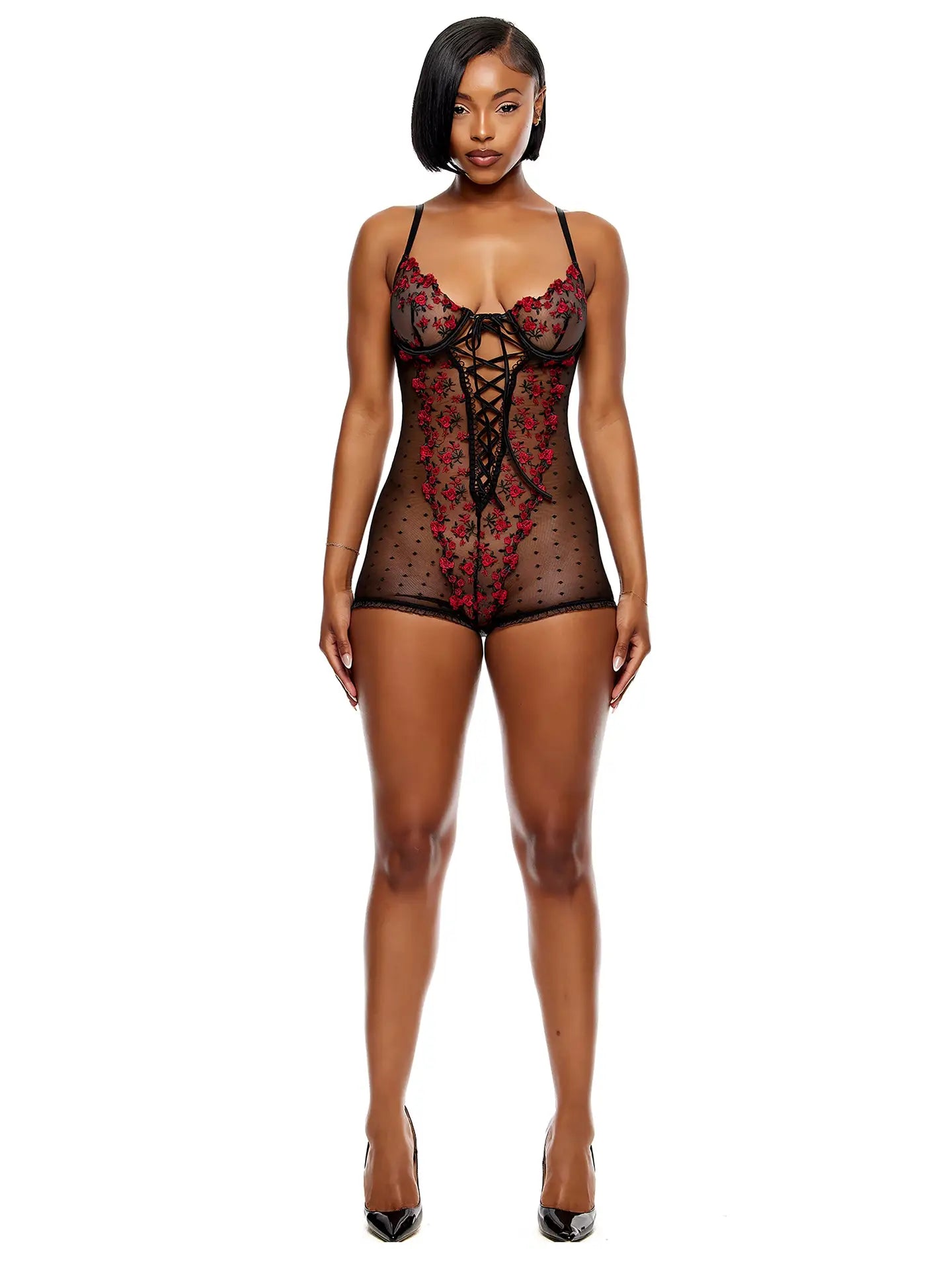 Bed of Roses Embroidered Romper