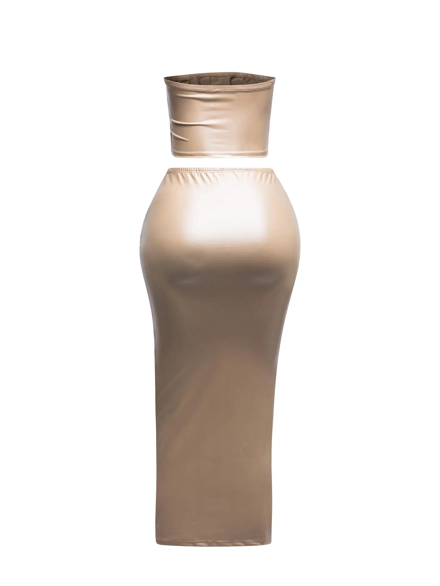 Lace Up Detailed Tube Top and Maxi Skirt