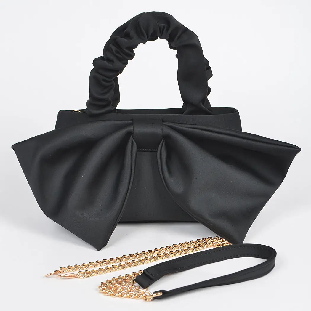 Top Handle Bag with Bow Front Clutch