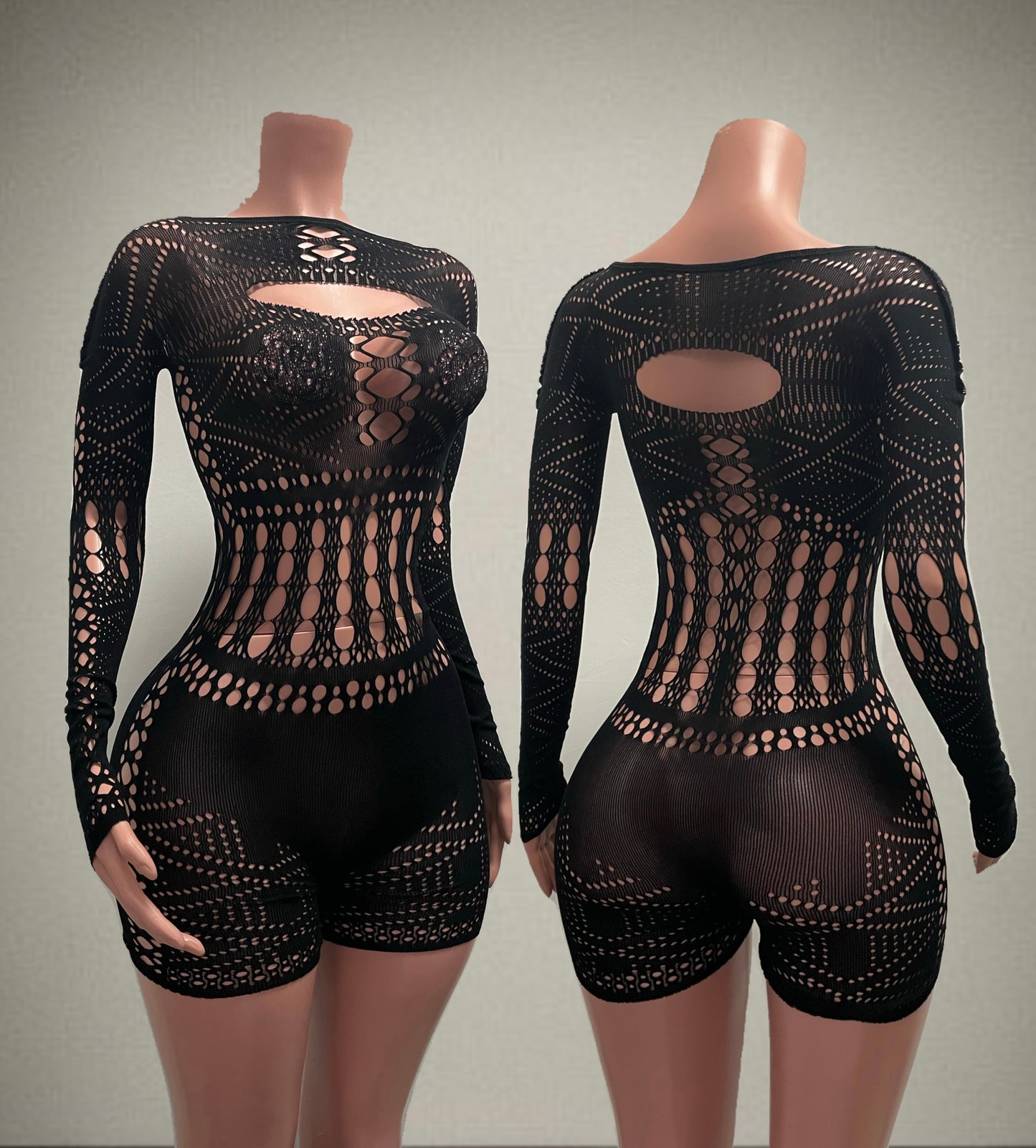 Lace Slash front Romper