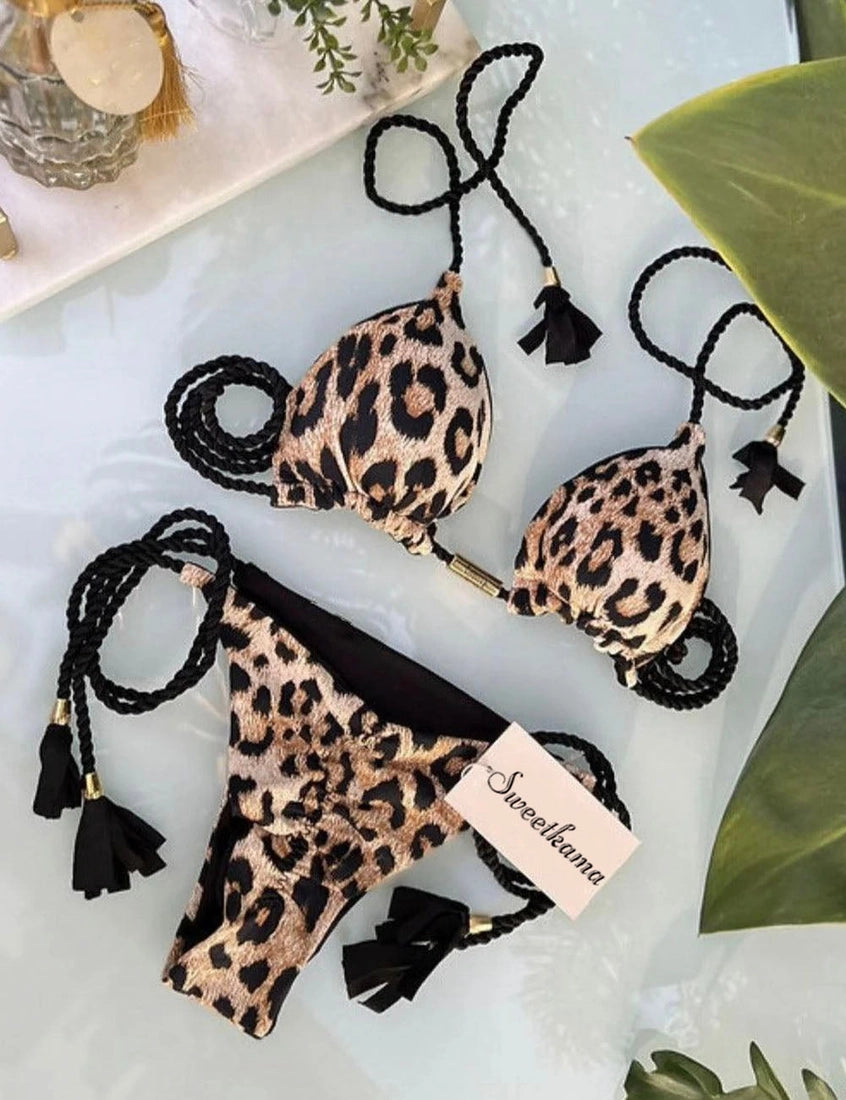 Halter String Bikini with Tassels