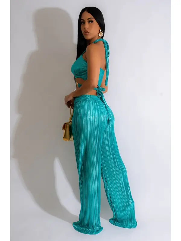 Adjustable Crop Top and Pants Set