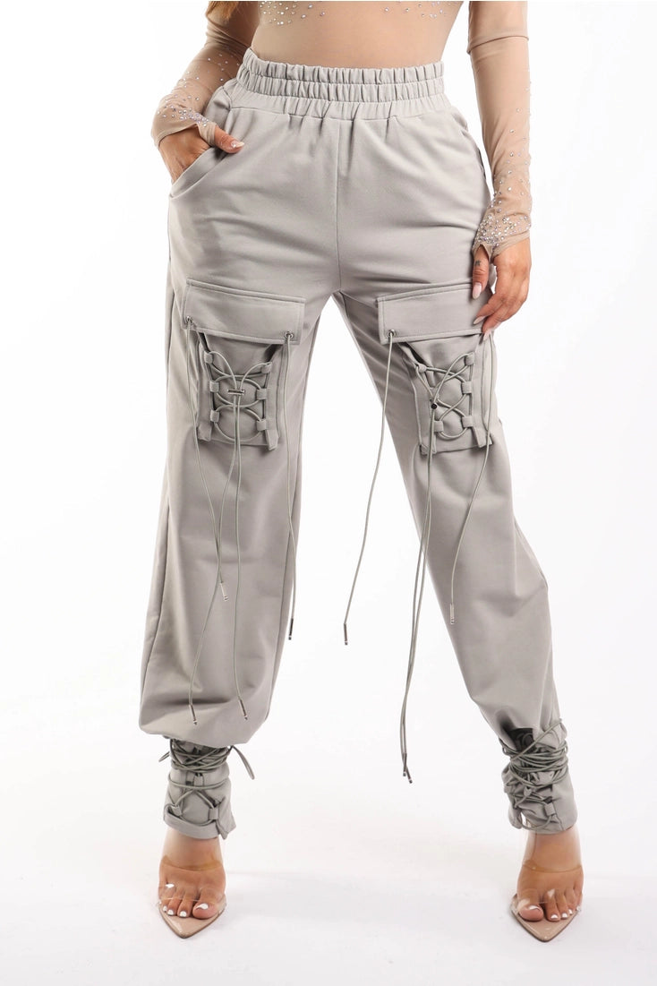 Parachute Lace Up Jogger Pants