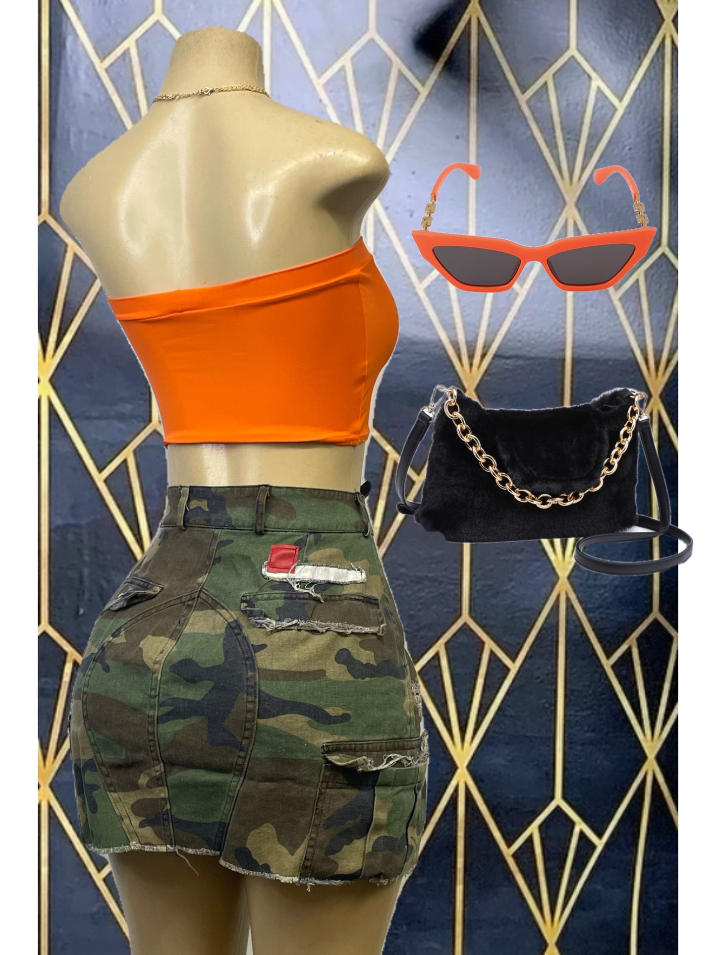 Camo Cargo Mini Skirt