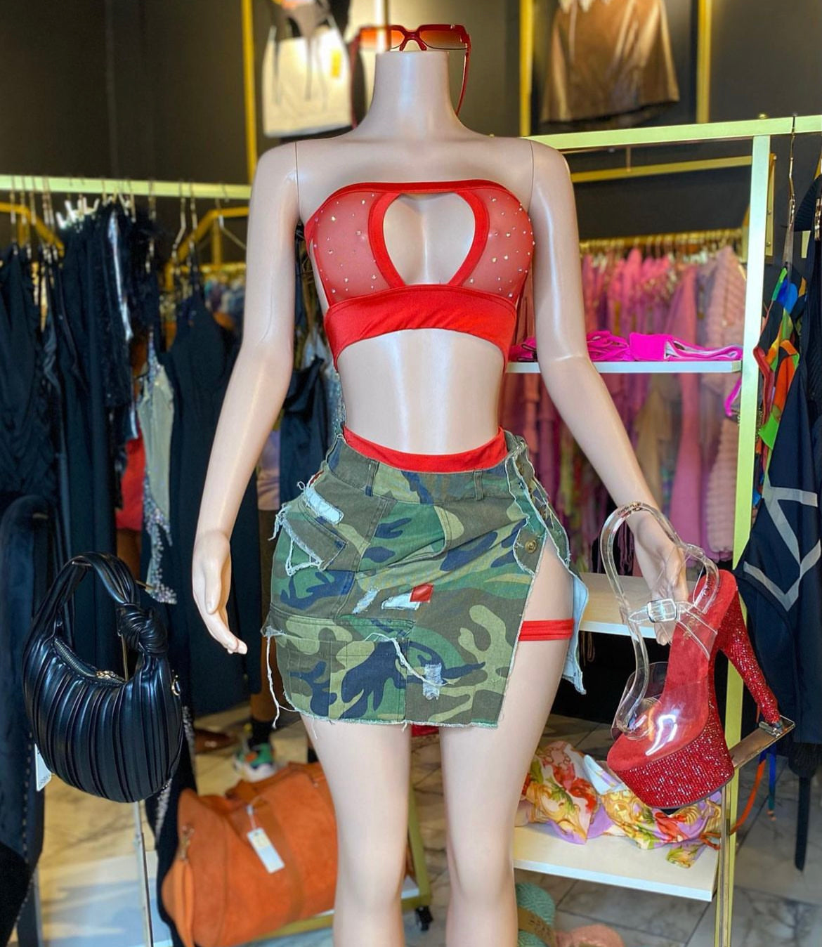Camo Cargo Mini Skirt