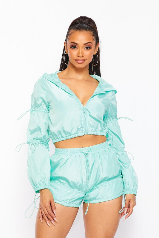 Cropped Hoodie and Short Set