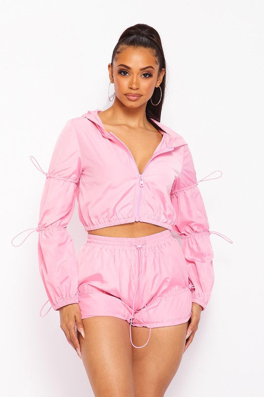 Cropped Hoodie and Short Set