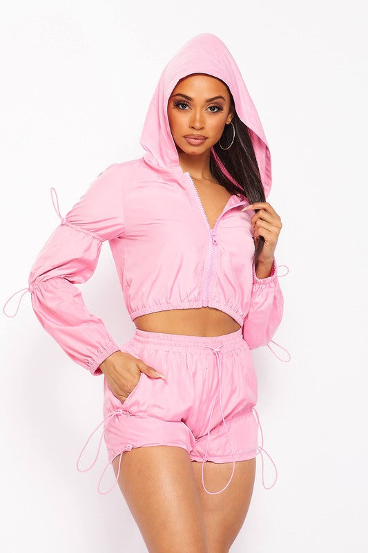 Cropped Hoodie and Short Set
