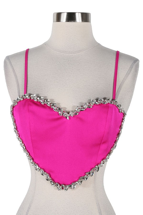 Jewel Trimmed Heart Top