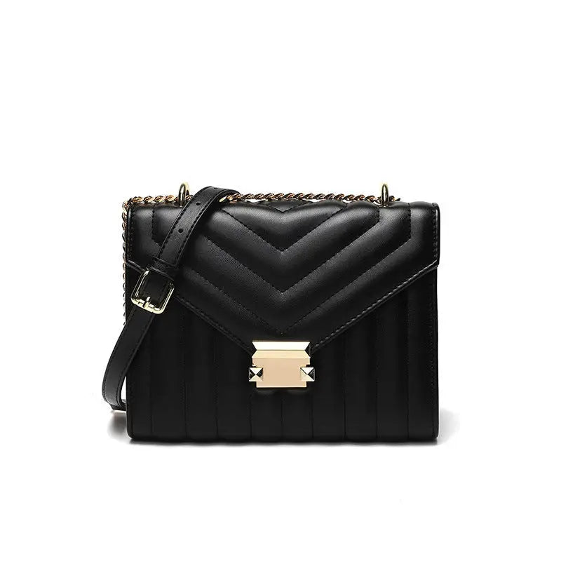 Chevron Quilted Mini Crossbody Bag Vegan Leather