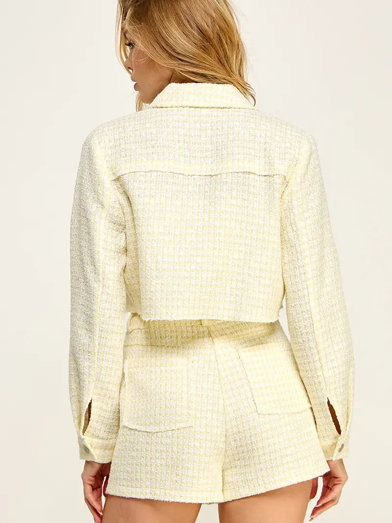 Lemon Tweed Jacket and Short Set