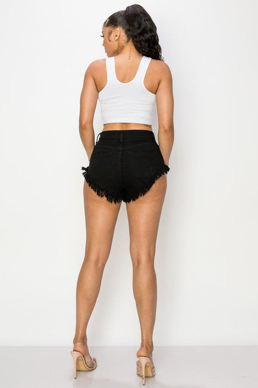 Fringe Hem Shorts