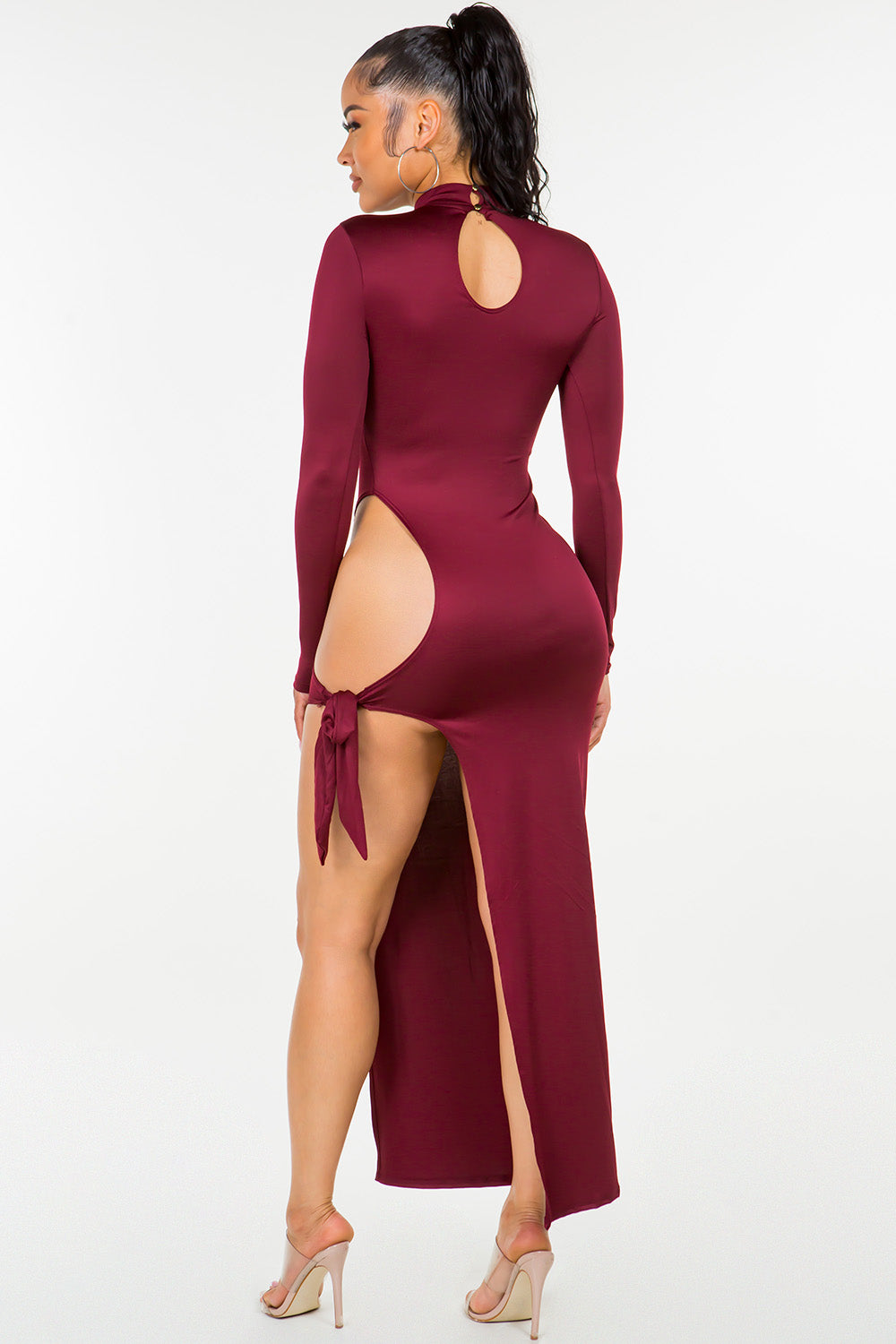 Side Tie Slit Maxi Dress