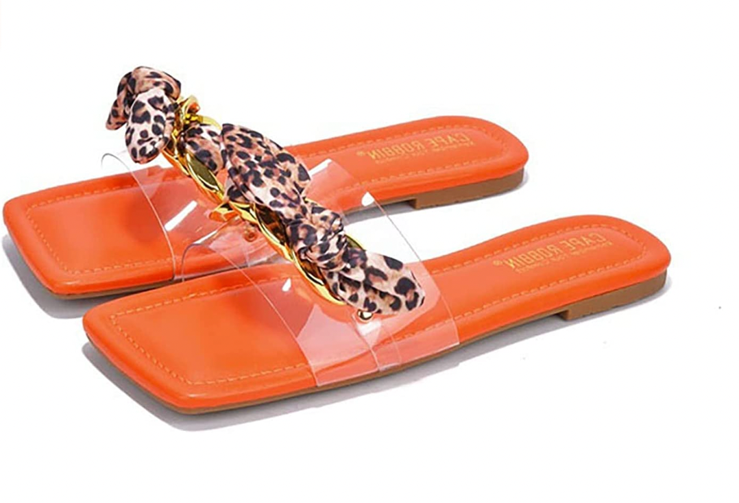 Knot Tie Clear Strap Sandals