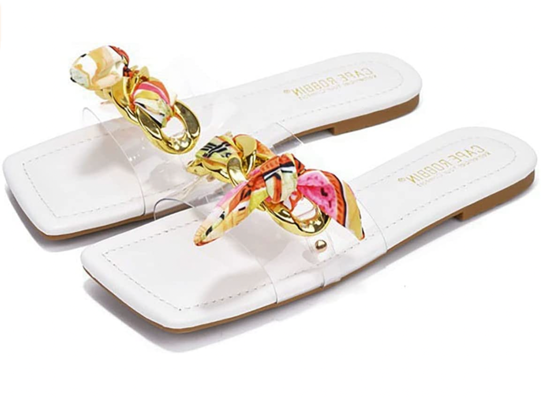 Knot Tie Clear Strap Sandals