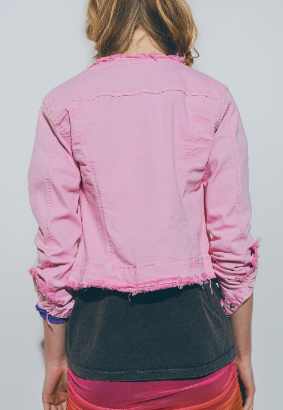Jacket with Raw Hem Edges