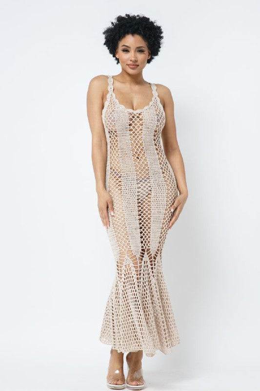 Crochet Maxi Coverup Dress