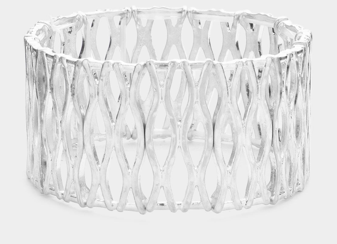 Abstract Metal Stretch Bracelet