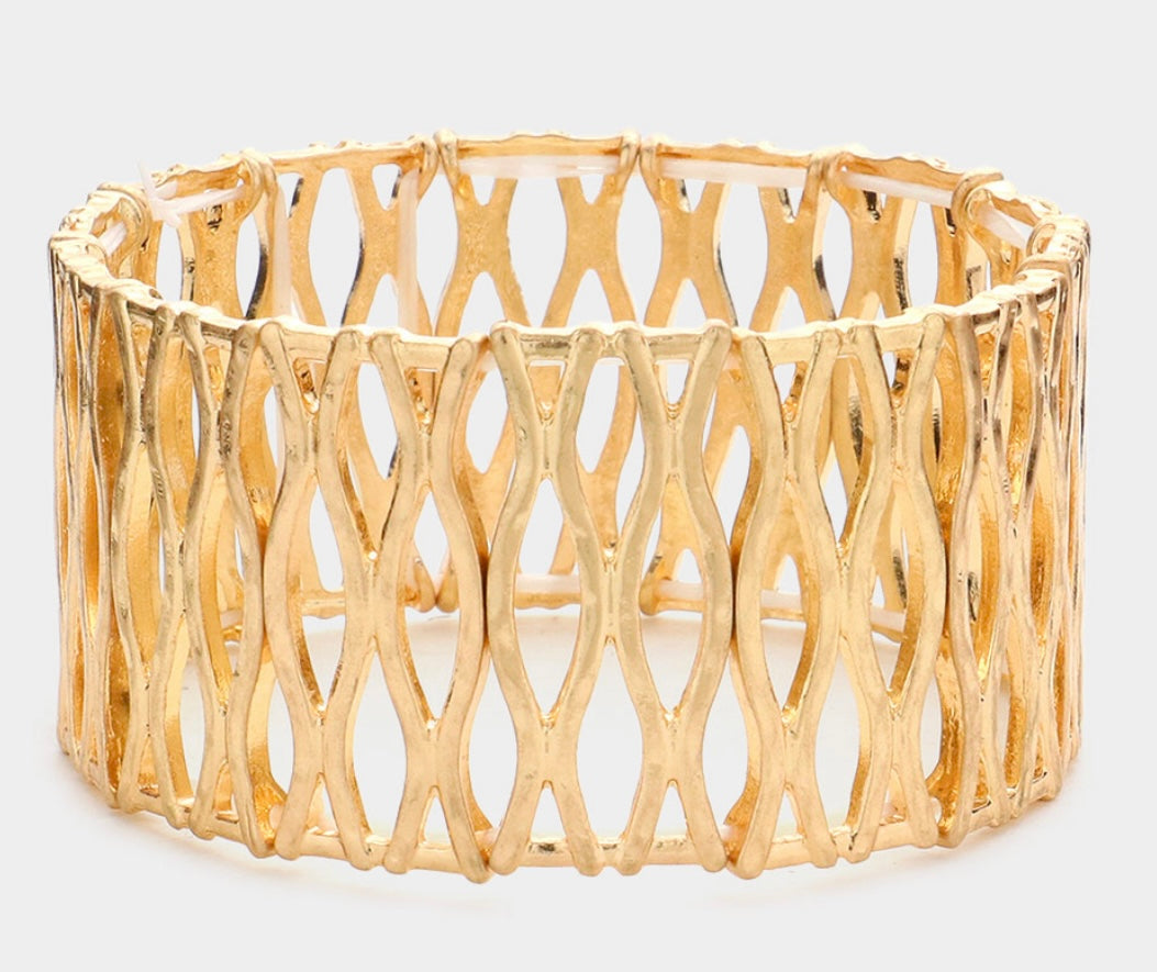 Abstract Metal Stretch Bracelet