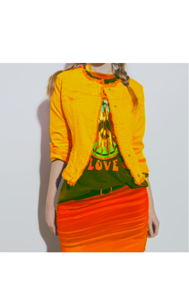Jacket with Raw Hem Edges