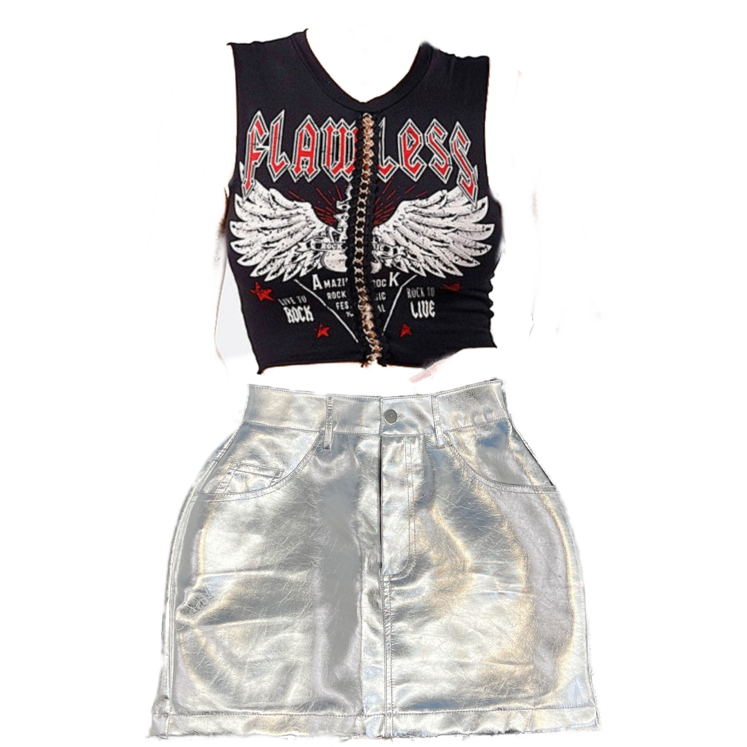 High Waist Faux Leather Classic Mini Skirt