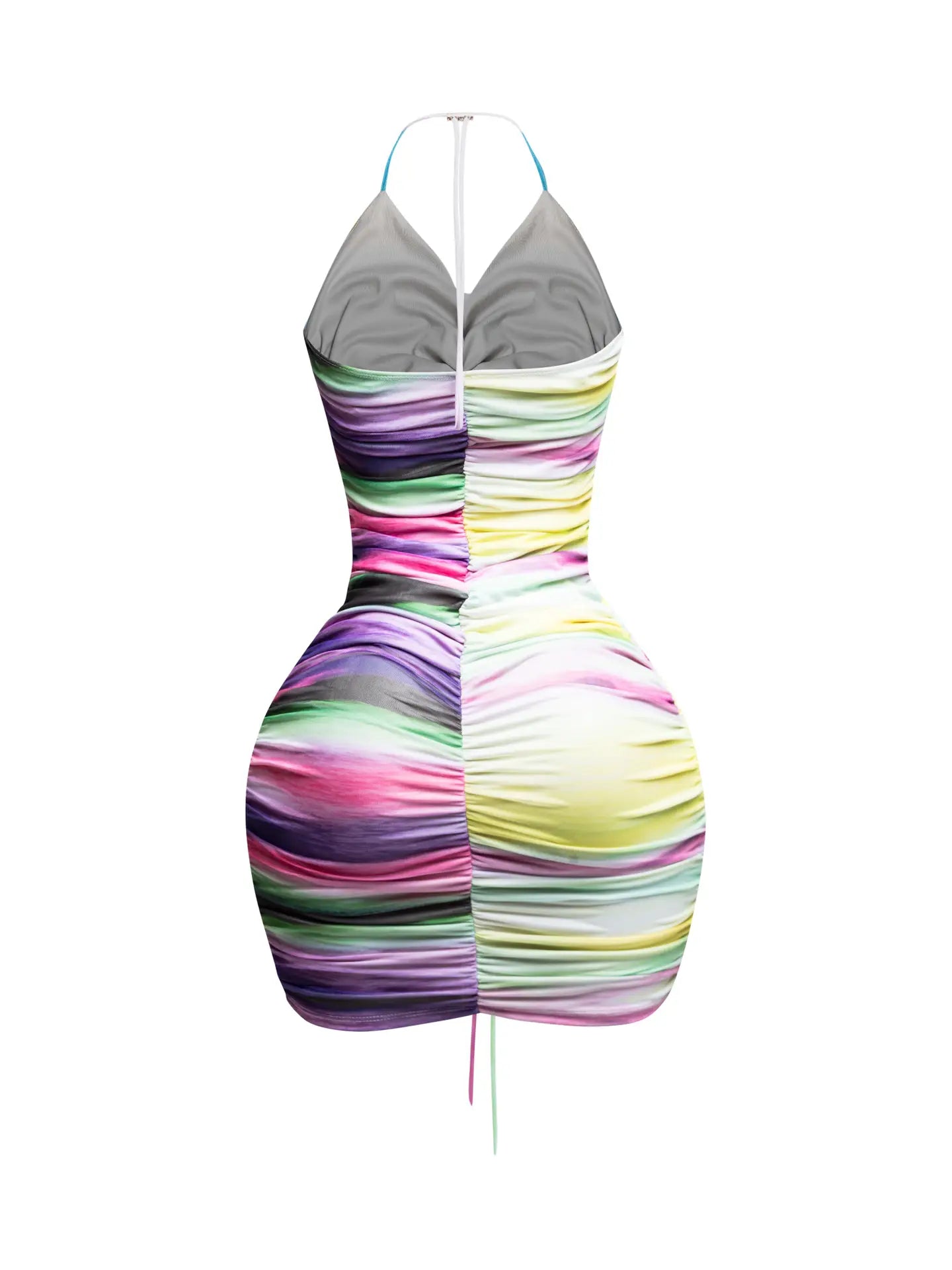 Ruched Printed Tank Dress