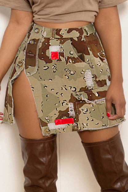 Camo Cargo Mini Skirt