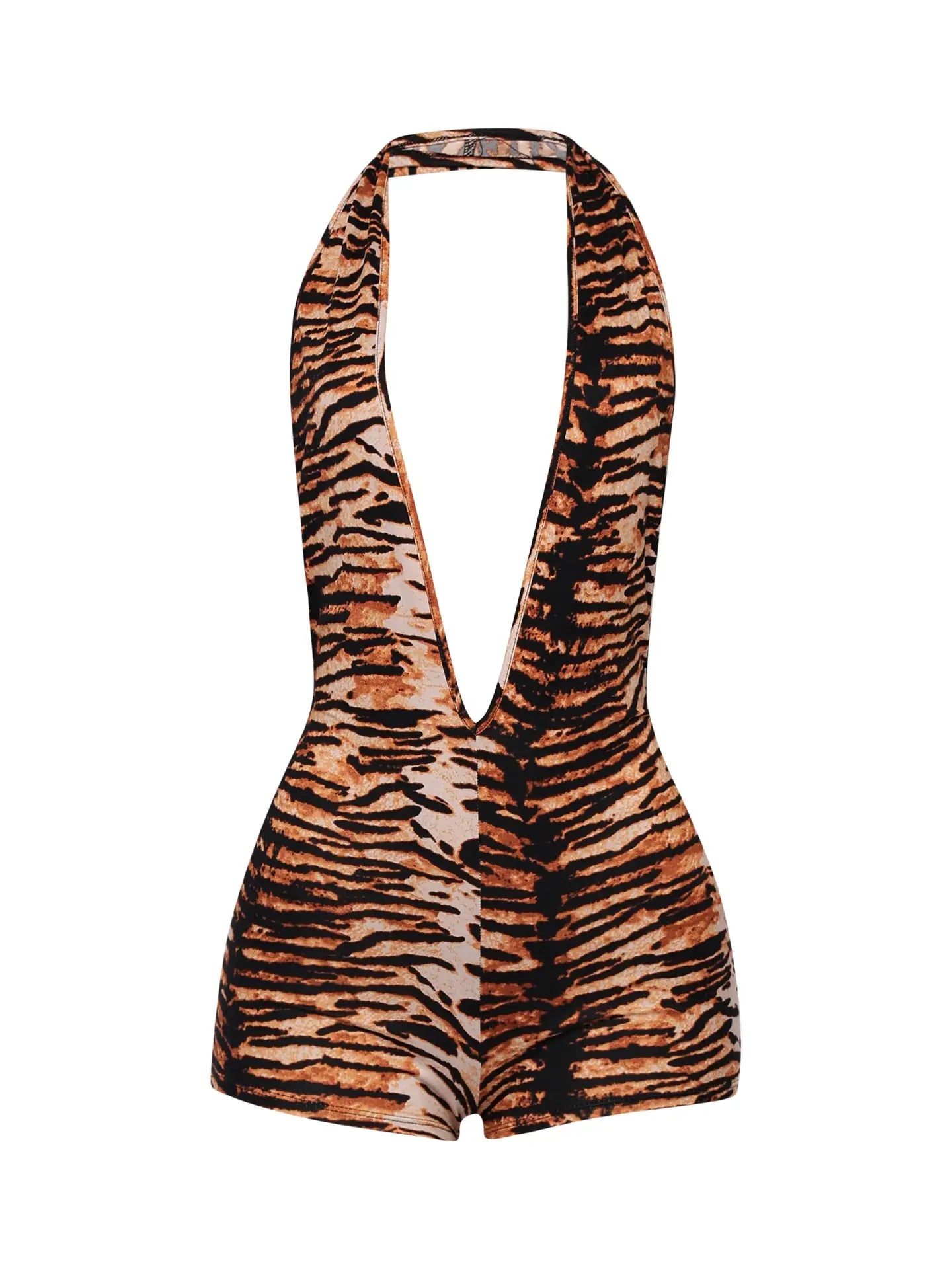 Low Rise Deep Halter Neck Romper