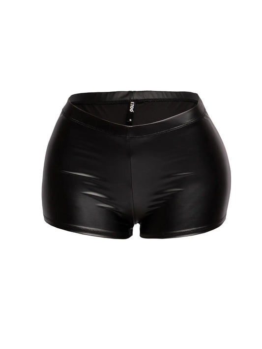 Stretch Vegan Leather Shorts