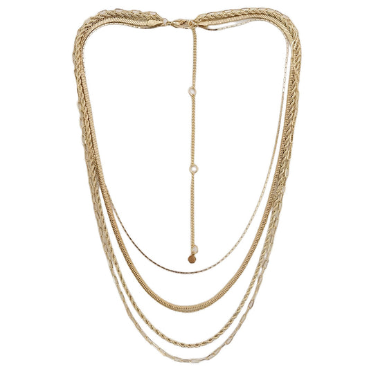 Four Layer Gold Necklace