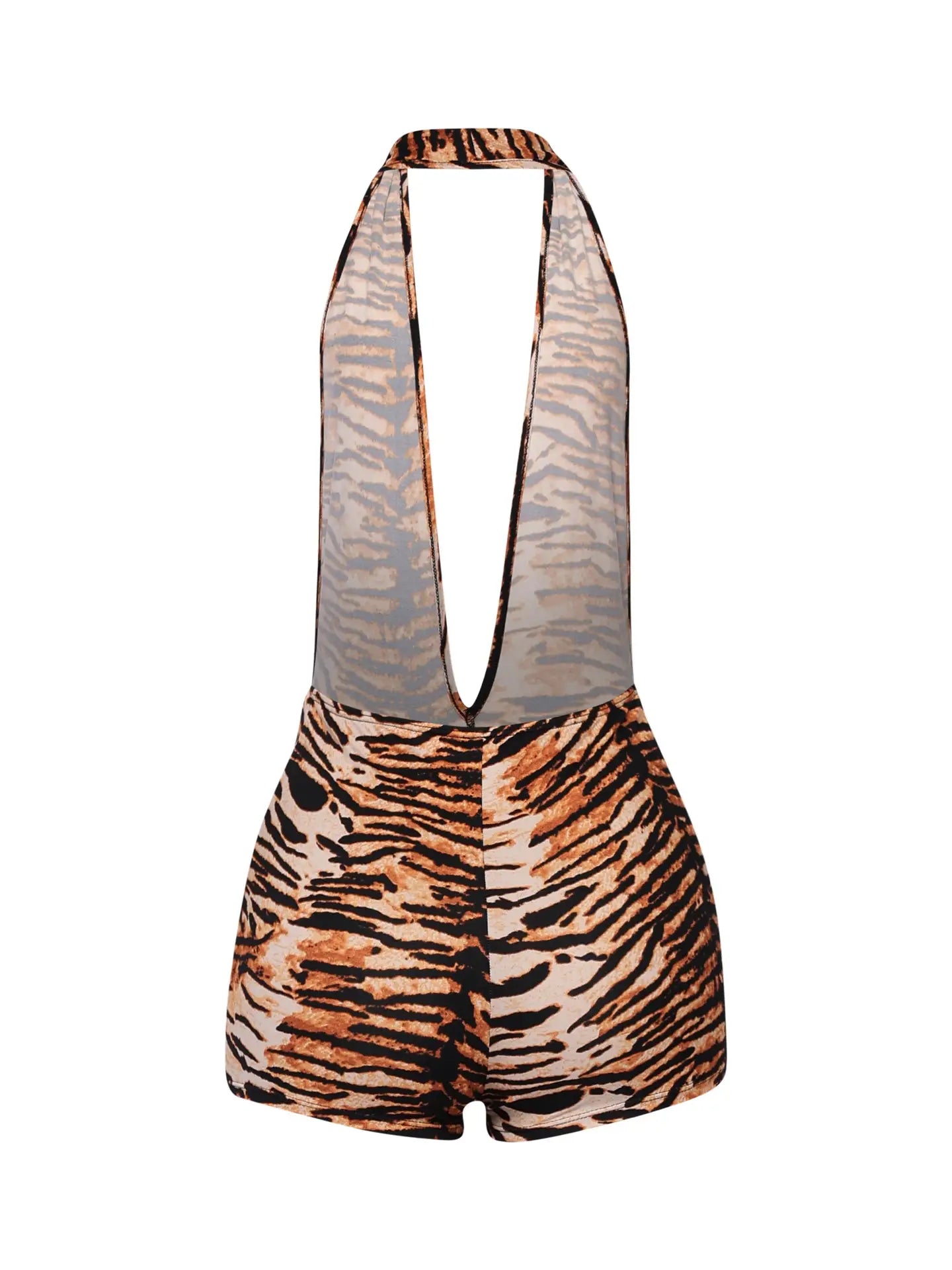 Low Rise Deep Halter Neck Romper