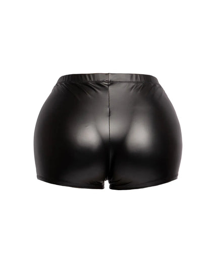 Stretch Vegan Leather Shorts
