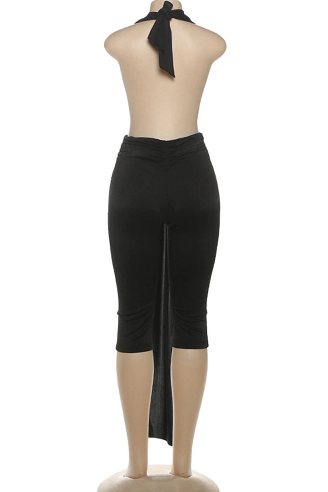 Tie-Front Halter Jumpsuit