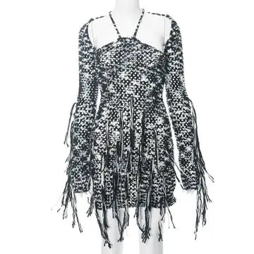 Crochet Knit Dress With Shrug