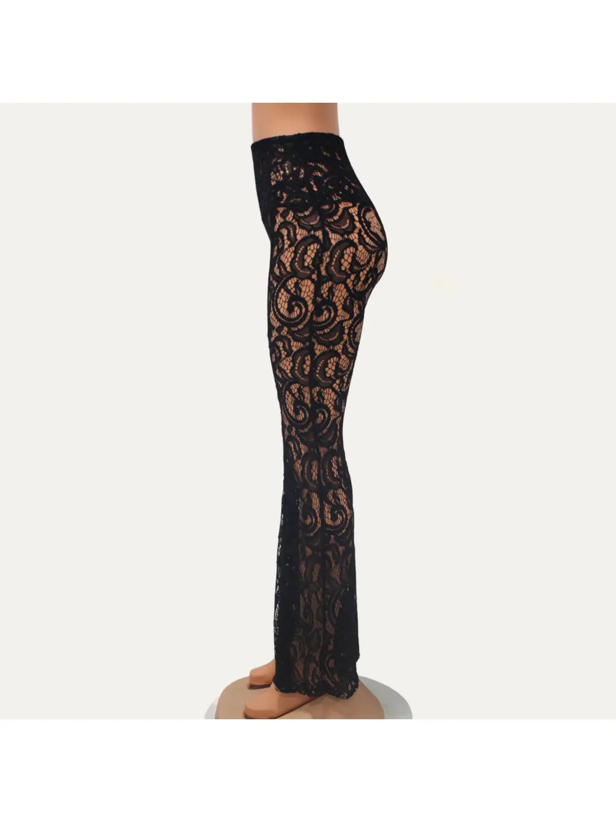 Seaside Sheer Black Floral Lace Pants