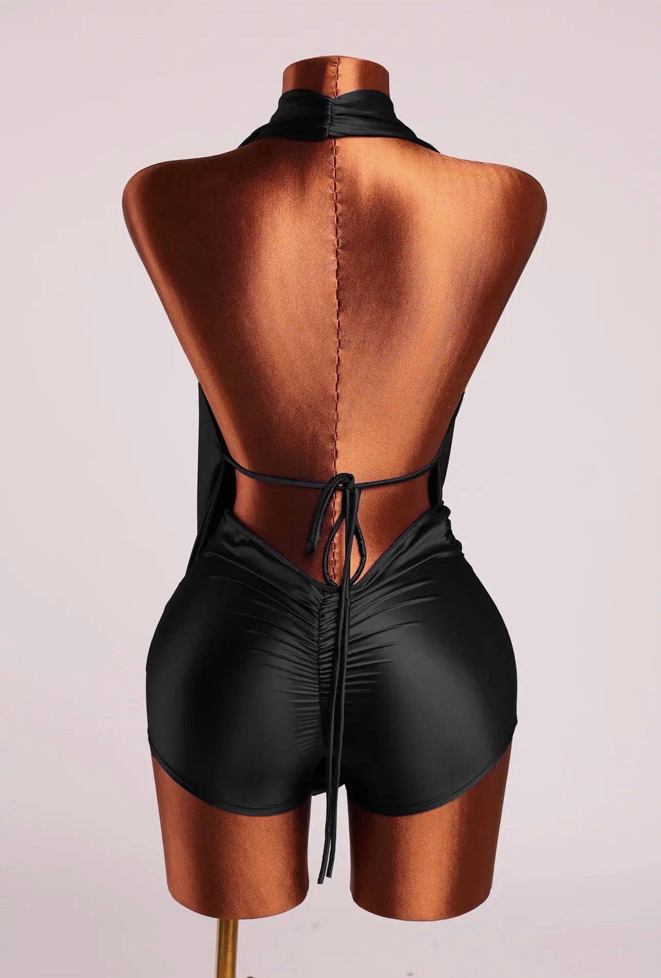 Halter Cowl Neck Open Back Clubwer Romper