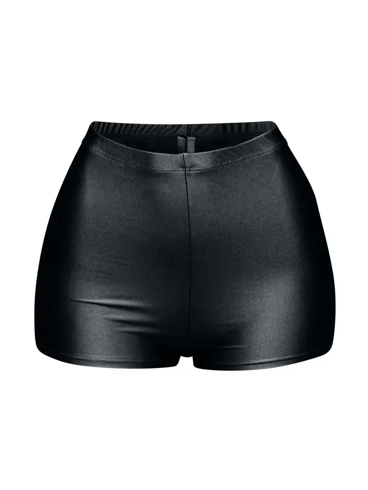 Shiny Stretch High Waist Shorts
