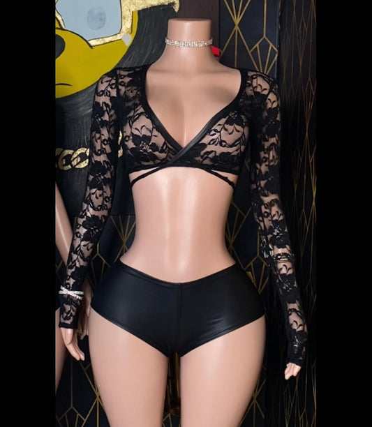 Lik Lace Wrap Top