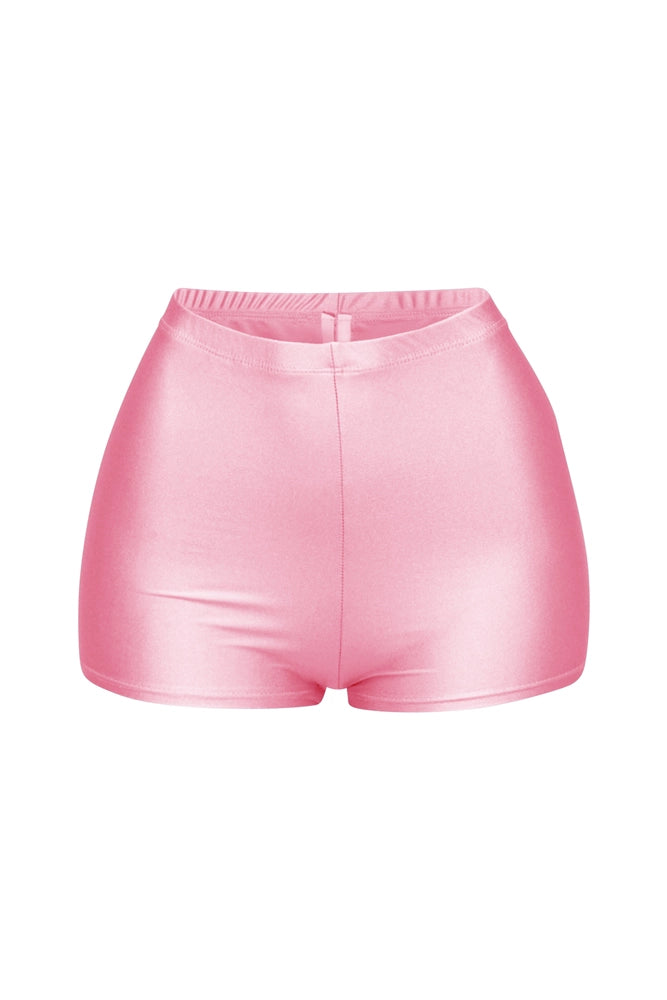 Shiny Stretch High Waist Shorts
