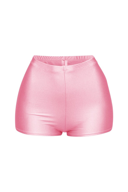 Shiny Stretch High Waist Shorts
