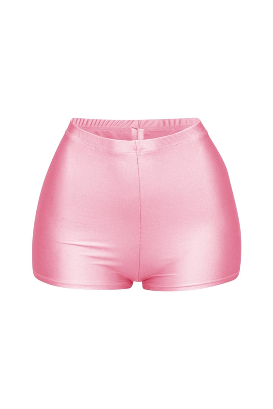 Shiny Stretch High Waist Shorts