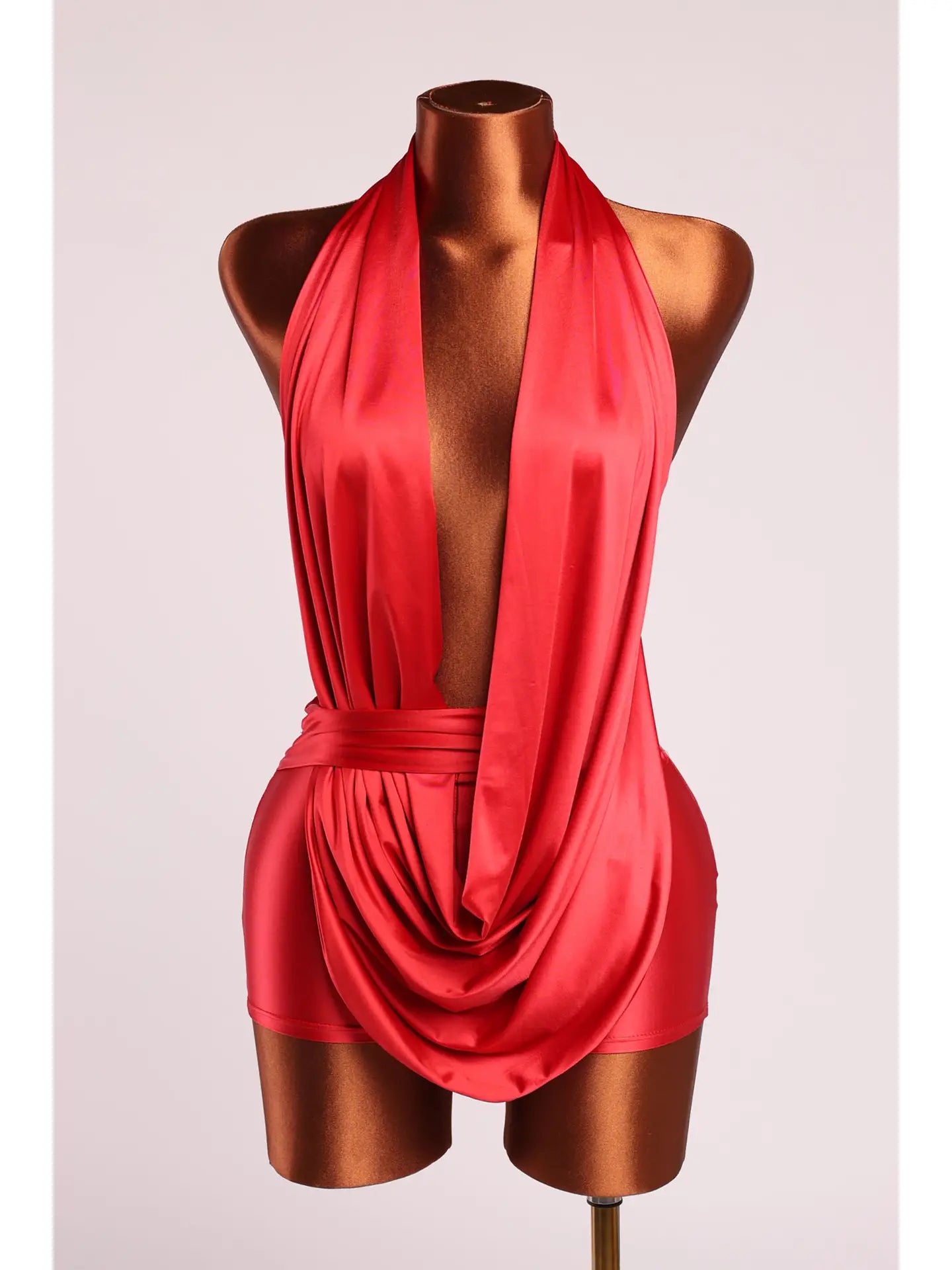 Halter Cowl Neck Open Back Clubwer Romper