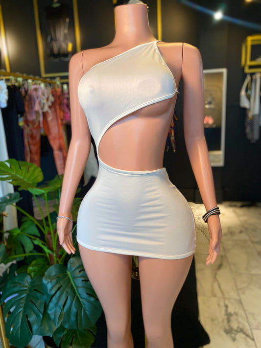 One Shoulder Cutout Backless Party Dress