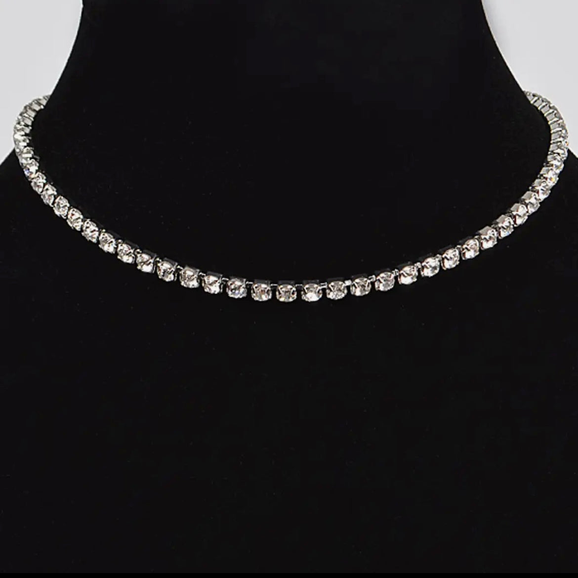 Rhinestone Thin Choker Necklace