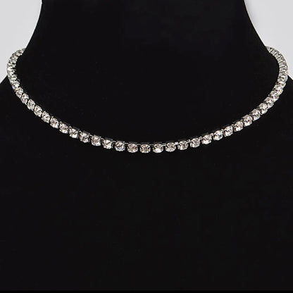 Rhinestone Thin Choker Necklace